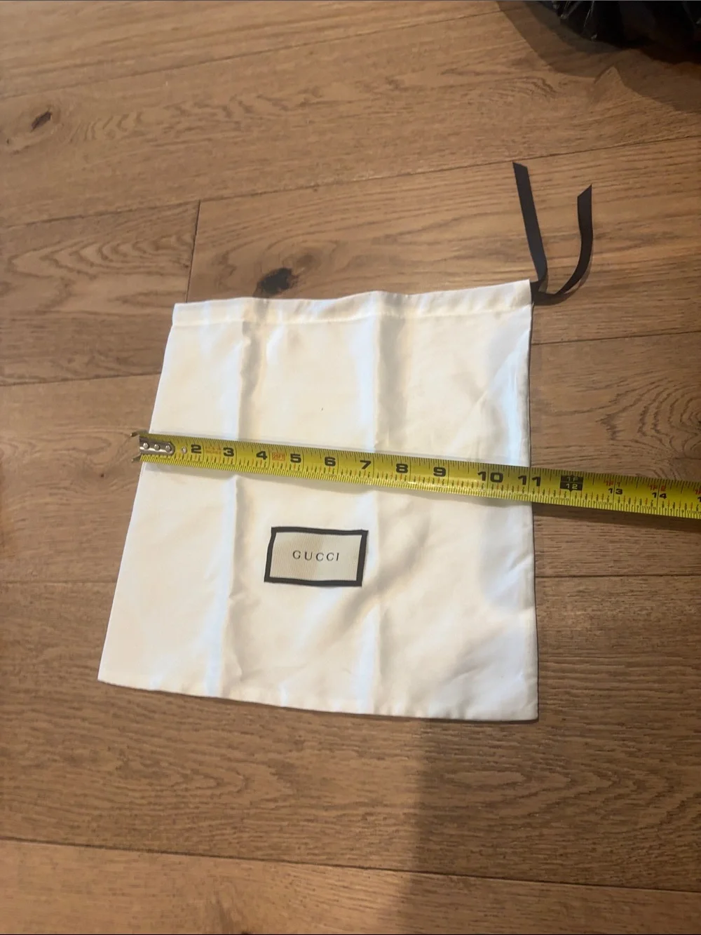 Gucci White Drawstring Dust Pouch with Logo Patch